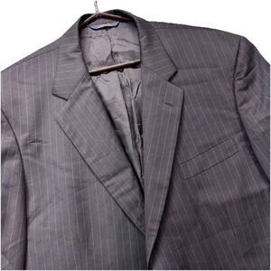 Brooks Brothers 1818 Madison Navy Pinstripe Suit Jacket 45R Wool Made In USA